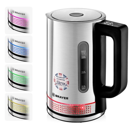 Electric kettle Brayer BR1060, Metal, 1.7 L, 2200 W, Auto COURT, Silver-2