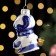 Christmas tree toy "snowman", gzhel, porcelain, h = 10cm