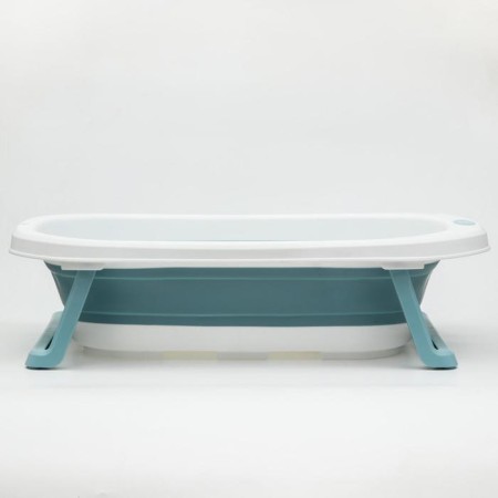 Bath Bath Folding with a drain, 75 cm., White/blue color-1