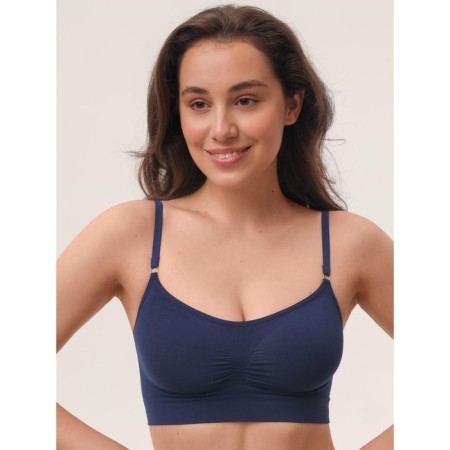 Top female supporting on thin straps Mirey Top Shaper Spalla Stretta, size 50, deep blue color