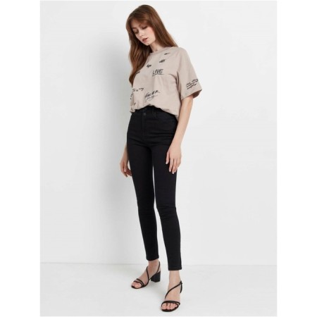 Women's jeans with a high landing CONTE ELEGANT SKINNY, size S, color Washed Black-2