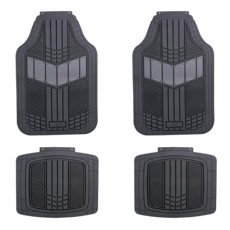 Carpets in salon, PVC, universal, black/gray, set 4 pcs-1