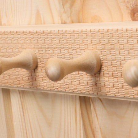 Mange "Classic" 4 hooks, linden, 35x2.5x6.5 cm wicker-2