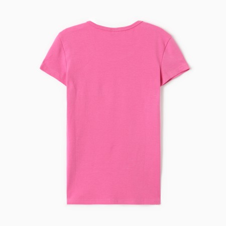 T-shirt female o-shaped neckline, pink color, size 52-3