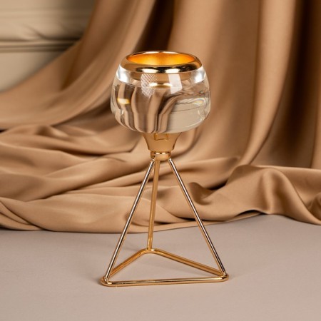 Summary metal, glass per 1 candle “Exclamation” Color Gold 9.5 x 9.5 x 17 cm-15