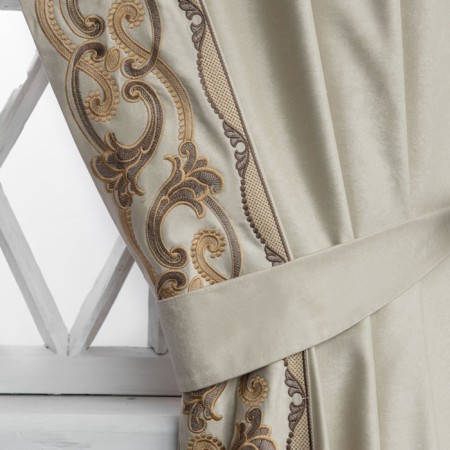 Set of curtains "Valeri", size 200 x 270 cm, beige-1