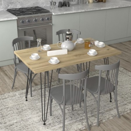 Dining table loverpool 110x60x75 cm, oak craf gold, black