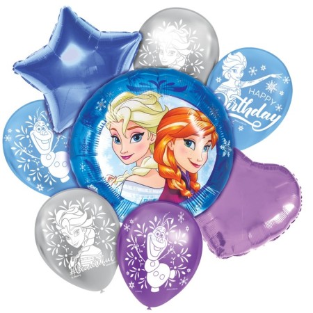 A set of balloons "Happy Birthday", cold heart-1