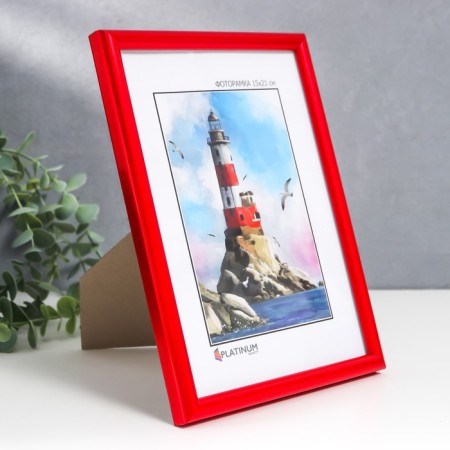 Photo frame plastic "Rainbow" 15x21 cm, red-1