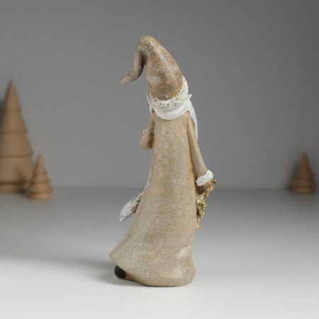 Suvenir Polystone "Santa Claus with a heart on a hat with gifts/Christmas tree" 5.5x4.5x15.5 cm-4