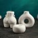 Set of candlesticks "Marta, Meland, Edward" White sand, 3pcs/8x10cm/10x10cm/4x7cm