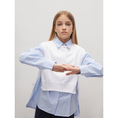 Knitted children's vests Amarobaby Bow, height 140 cm, white color-9
