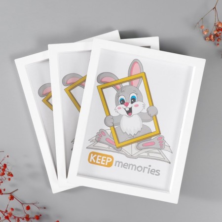 Set of photo frames plastic L-3 15x21 cm (3 pcs.), White