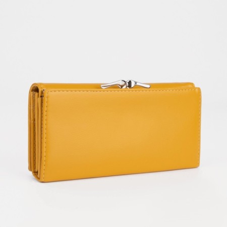 Women's wallet on magnets, yellow color-1