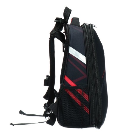 School backpack 38 x 30 x 16 cm, ergonomic back, Stavia "Super Car", black/red-3