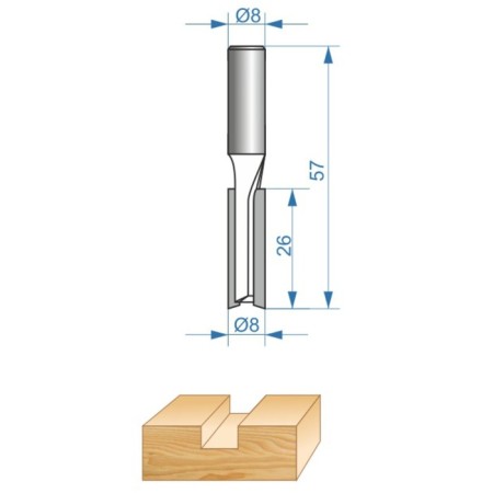 Koneznaya ENKOR PROCHORA Prof 46022, straight, on wood, D = 8 mm, 8 x 26 mm-3