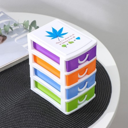 Mini - chest of drawers for trifles 4 sections "Rainbow", 13 × 9 × 14.5 cm, color mix-1