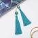 Earrings Assorted “brushes” disco, azure color in gold, l brush 7 cm