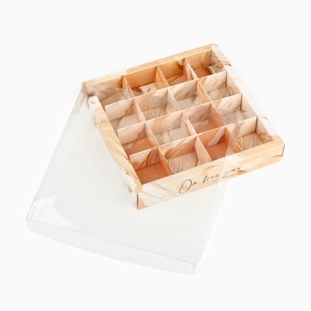 Box for 16 sweets with cells "with all my heart", 19 x 19 x 3 cm-4