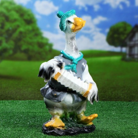 Garden figure "Goose with an accordion" 46x23x23cm