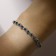 Bracelet with rhinestones "ice" stream, blue color in silver, 18 cm