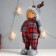 Interior doll "Boy Puhlyash in a hat with horns, in the overalls in the cell" 38x21x11 cm