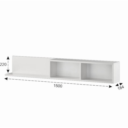 Hinged shelf Albero 1500x184x220 white-1