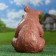 Garden figure "Bear with a barrel" brown 27x24x28cm