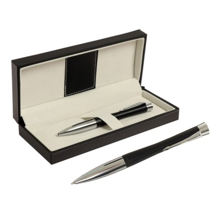 Gift Handle Ballic in the leatherette case is a swivel pb u, black body with silver