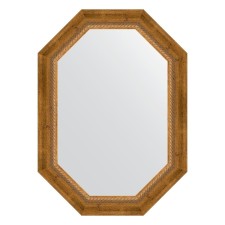 Mirror in the baguette frame, aged bronze with weaving 70 mm, 53x73 cm