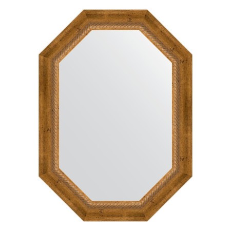 Mirror in the baguette frame, aged bronze with weaving 70 mm, 53x73 cm
