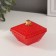 Casket glass "Flash" red with gold 7.5x7.5x6 cm