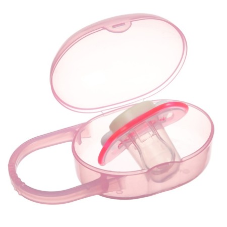 Nipple - orthodontic dummy with container, +3 months, pink color-3