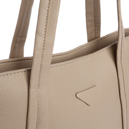 Bag Female Tout with zipper, beige color-3