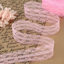 Capricon lace, 40 mm × 10 ± 1 m, pink color