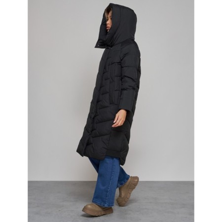 Coat insulated winter female, size 48, black color-6