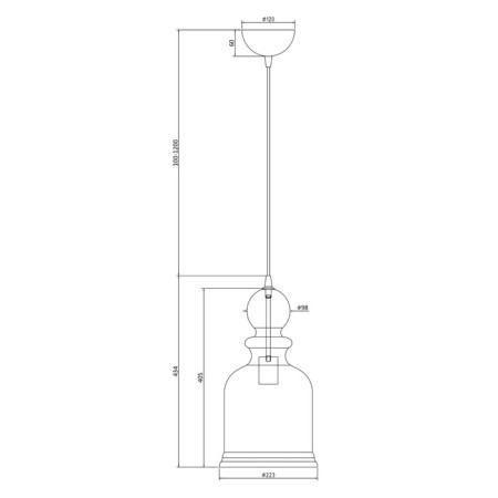 Suspension lamp Maytoni P035PL-01CH, E27, 1x60 W, 223x223x1634 mm, Chrome-1