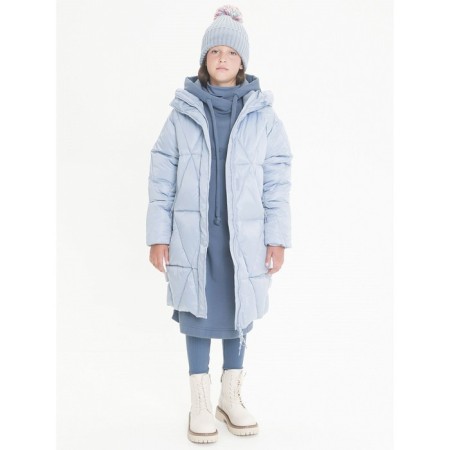 Coat for girls, height 134 cm, gray color-5