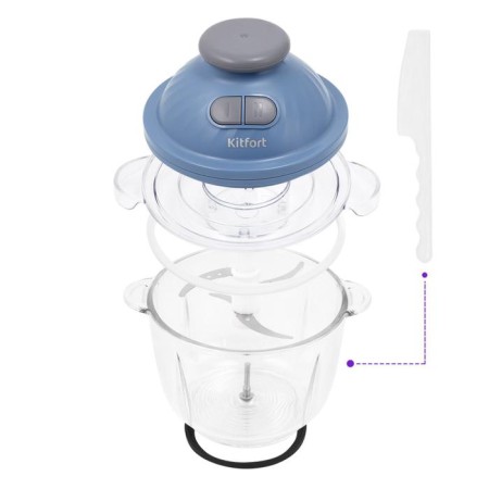 Grinder KitFort KT-3013, glass, 400 watts, 2 l, blue-2