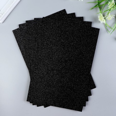 Foamiran glitter Magic 4 Hobby 2 mm cent. Black, 20x30 cm-1
