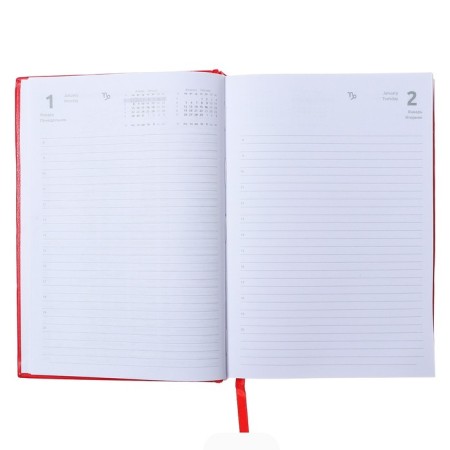 Dated diary 2024, A5, 176 sheets, Attomex.orion, Bumvinyl cover, Lasse, Blok 70 g/m2, Red-6