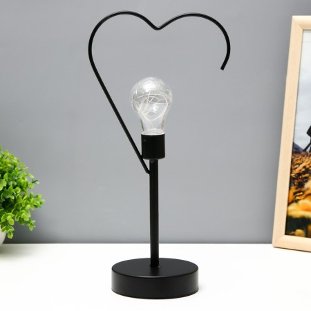 The desktop "Heart" LED from batteries 3haa black 11x16.5x36.4 cm Risalux