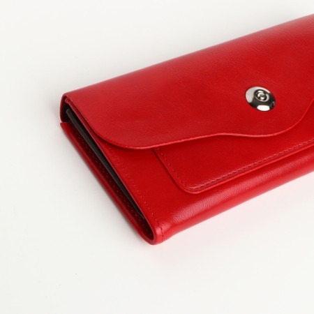 Women's wallet on magnet, red color-2
