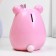 Piggy bank "Bear with the crown" pink, 17cm