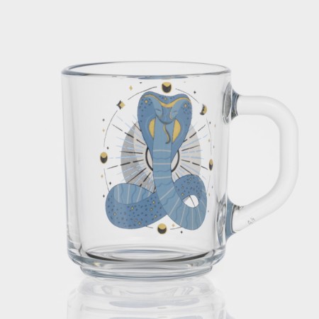 New Year's glass tea mug "Mystical snakes", 200 ml, mix-2