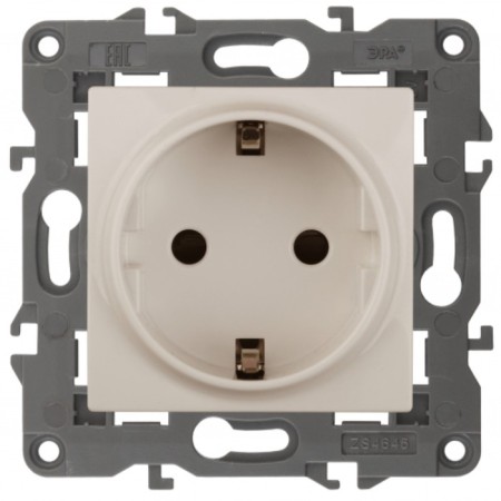 2p+E Schuko, 16A-250V, IP20, ELEGANCE era, ivory bone