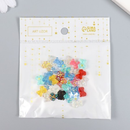 Decor for creativity Plastic "Mishka-Cristals" set of 30 pcs mix 1x0.9x0.4 cm-3