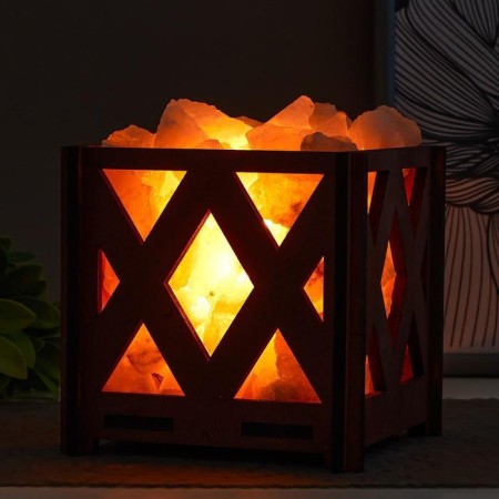 Salt lamp "Basket b rhombus" E14 15W 1.8 kg Dimmer 14x14x18 cm-3
