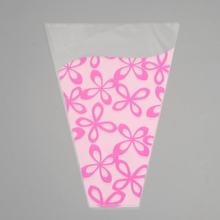 Package for flowers cone "Milan", light pink - pink, 30 x 40 cm
