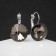 Earrings with rhinestones "Bright classic", gray color in silver, d = 1.6 cm